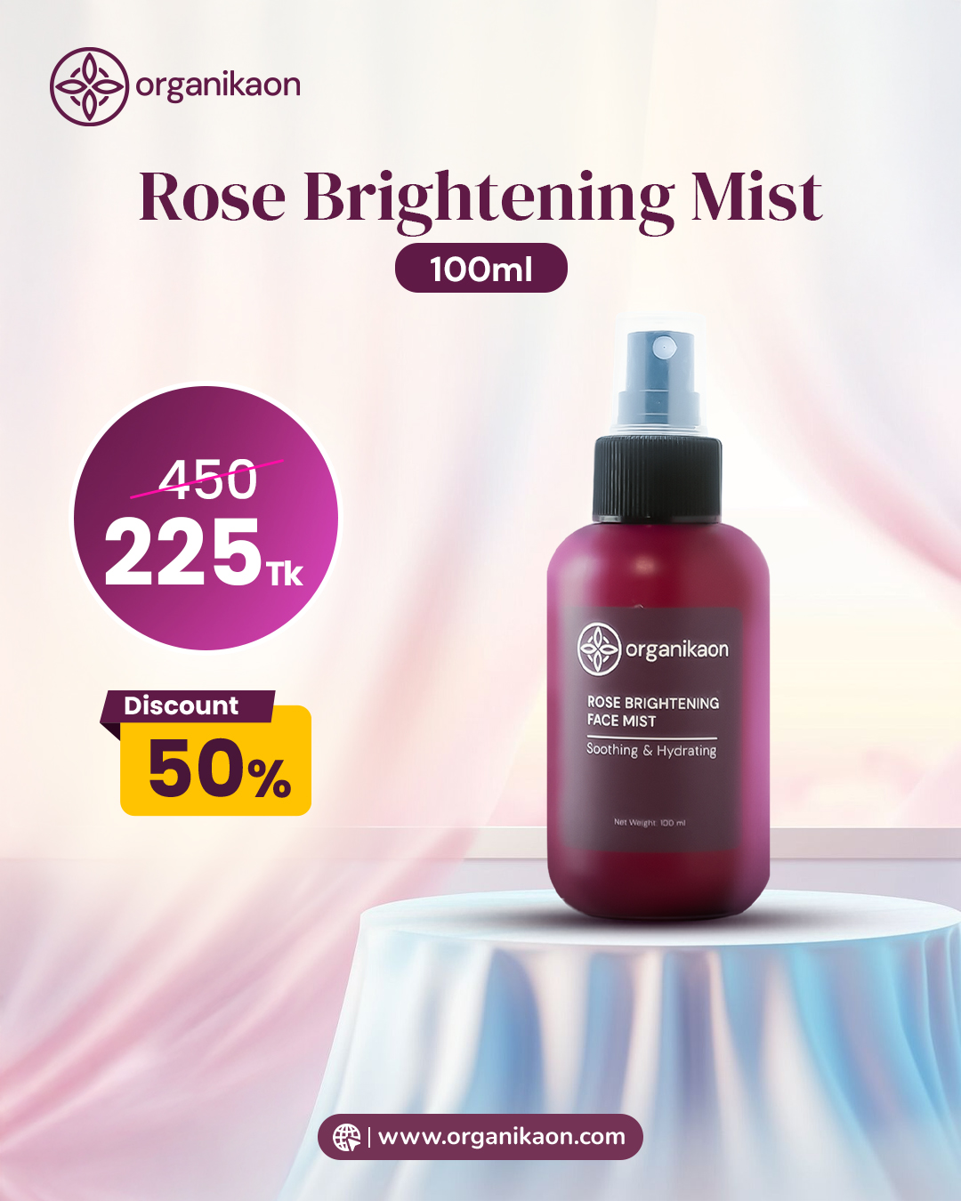 Organikaon Rose Brightening Face Mist