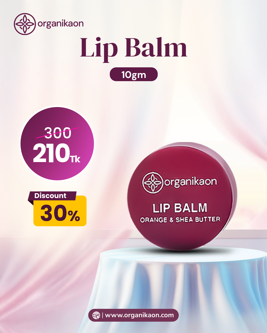 Organikaon Lip Balm for Pink Lips 10gm