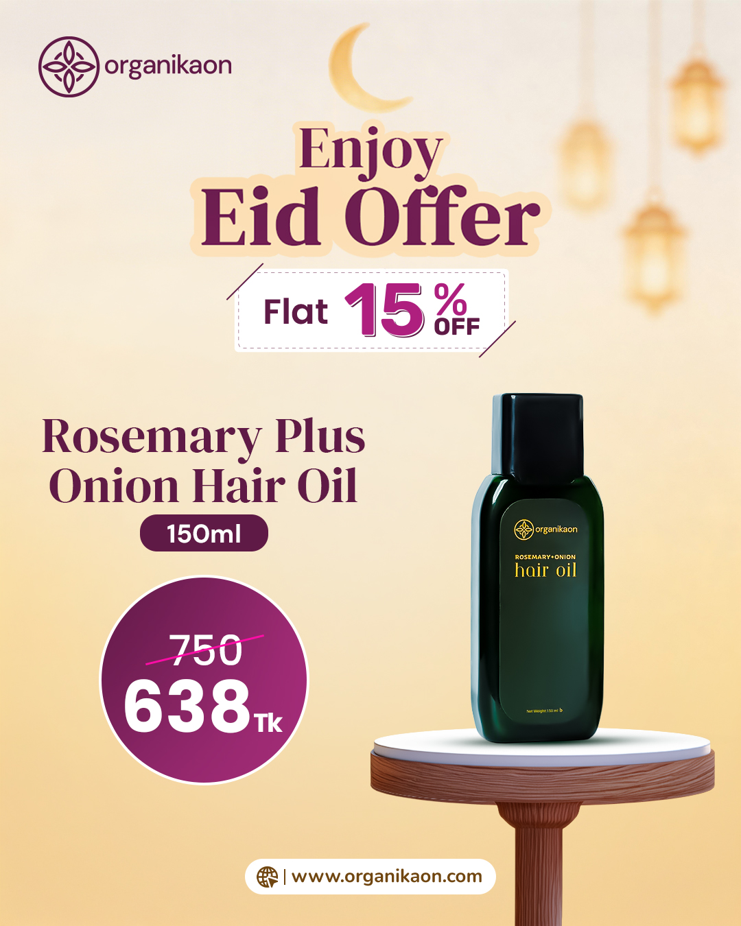 Organikaon Rosemary Plus Onion Hair Oil 150ml