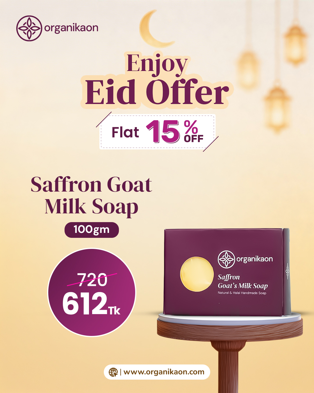 Organikaon Saffron Goat Milk Soap 100gm