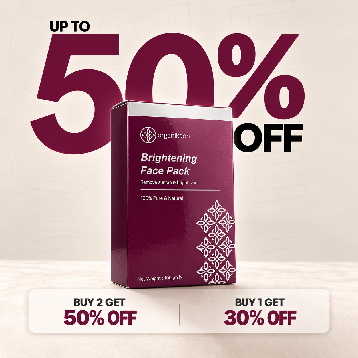 Organikaon Brightening Face Pack-100gm