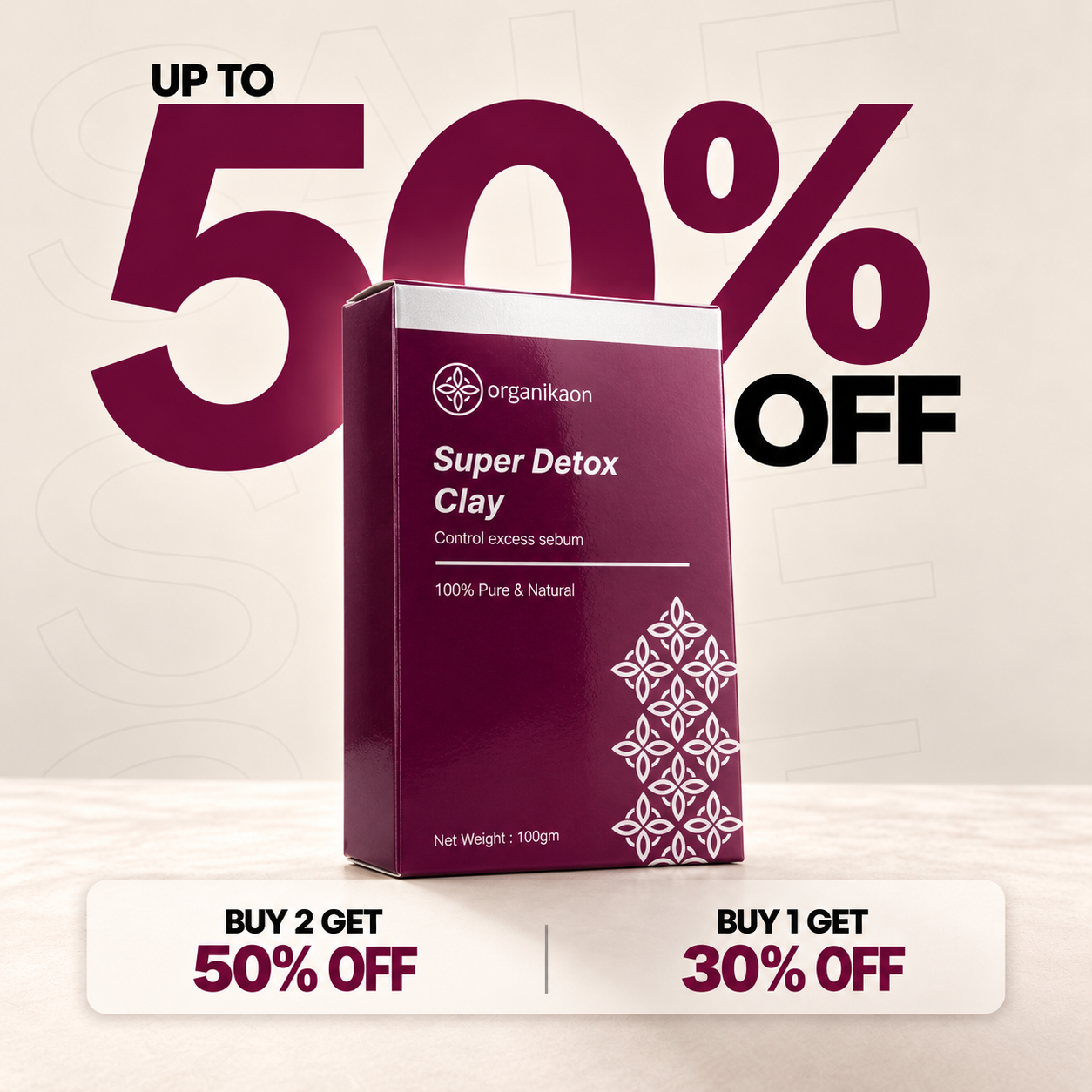 Organikaon Super Detox Clay Mask 100gm
