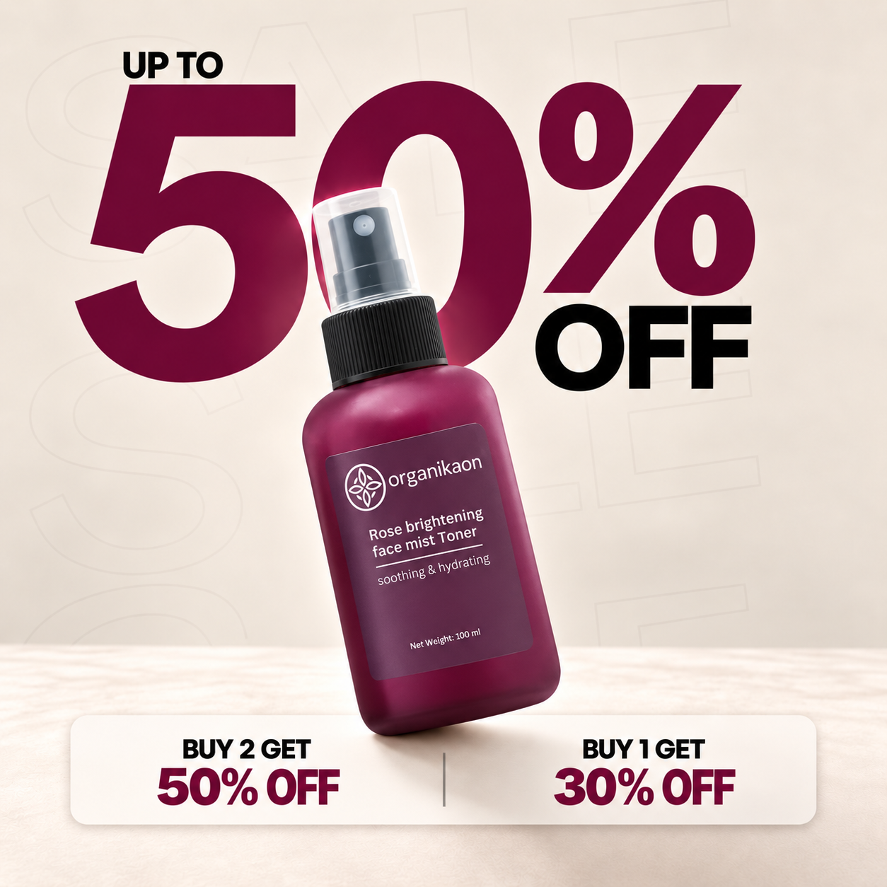 Organikaon Rose Brightening Face Mist 100ml