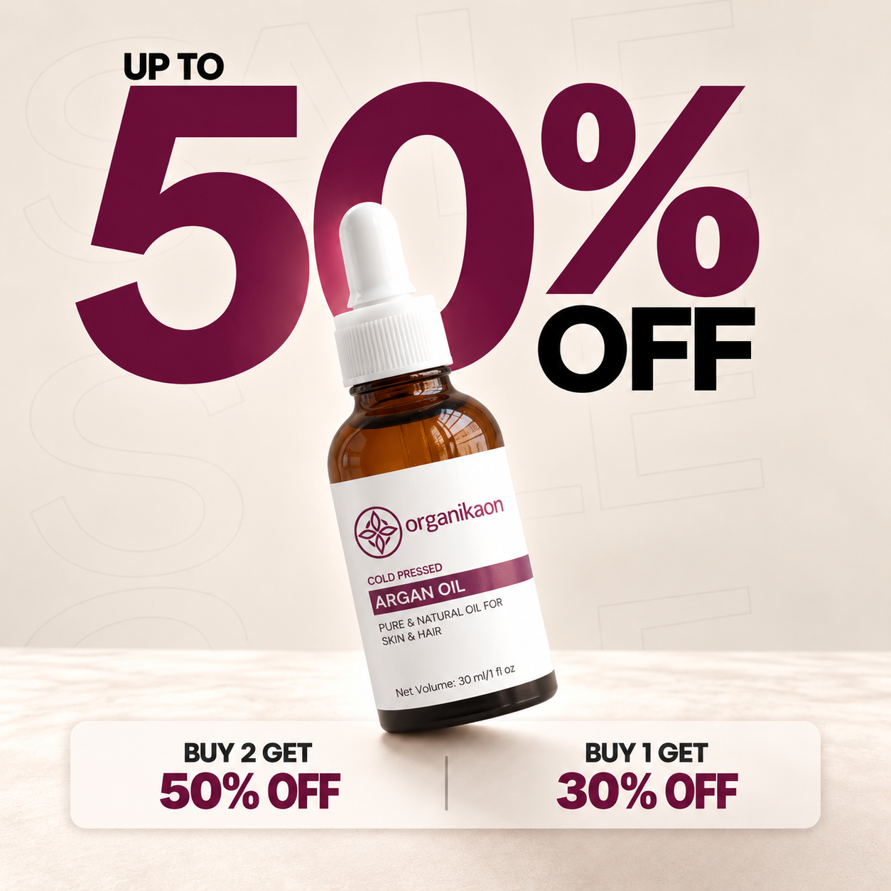 Organikaon Cold Pressed Argan Oil-(30ml)